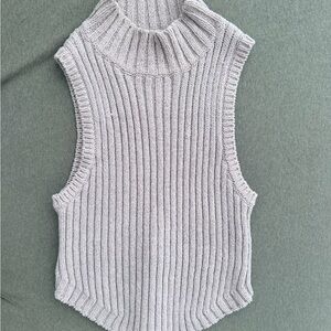 Bershka Sleeveless Rustic Mock Turtleneck Sweater